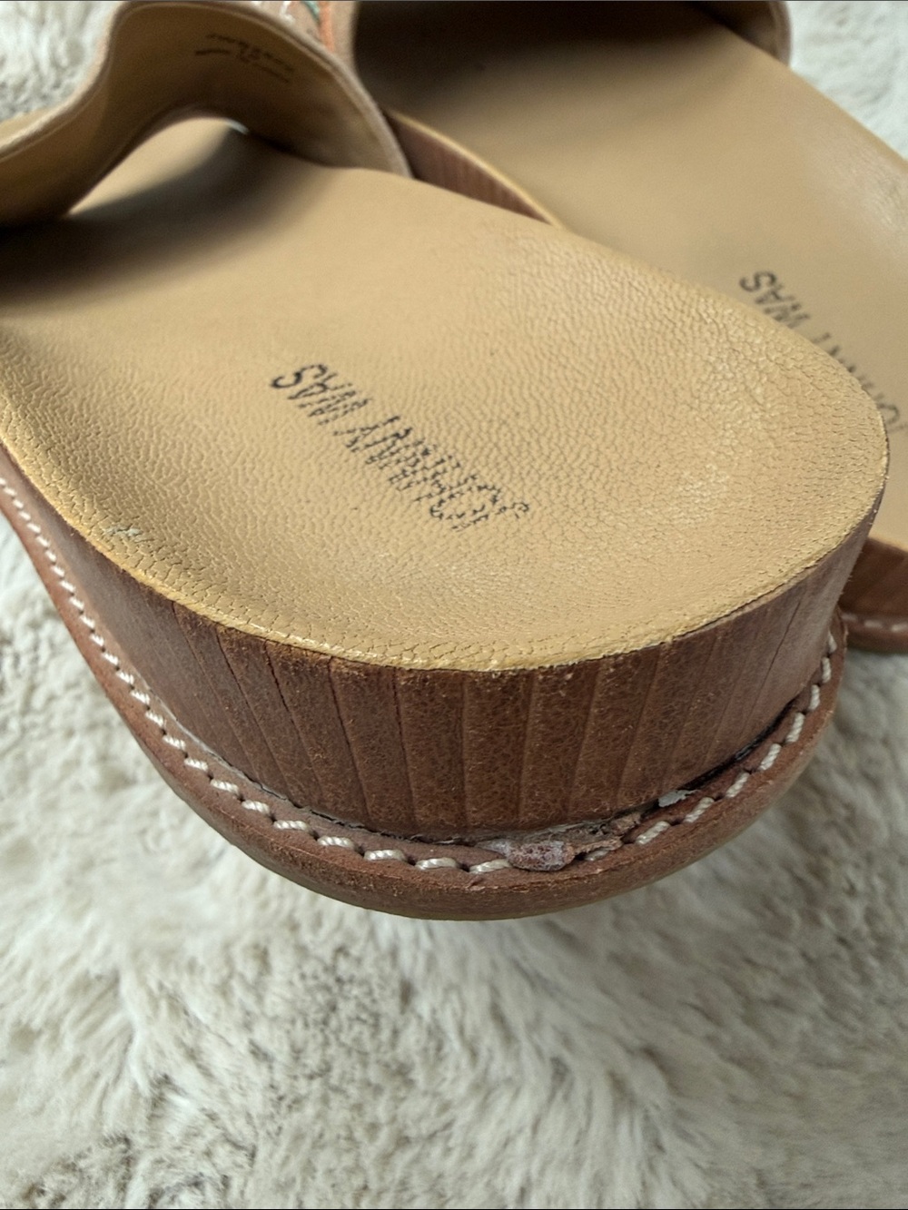 Johnny Was Watipaso Embroidered Suede Slide Sandals Tan Size 10 - Picture 10 of 13